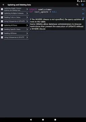 SQL Recipes android App screenshot 1